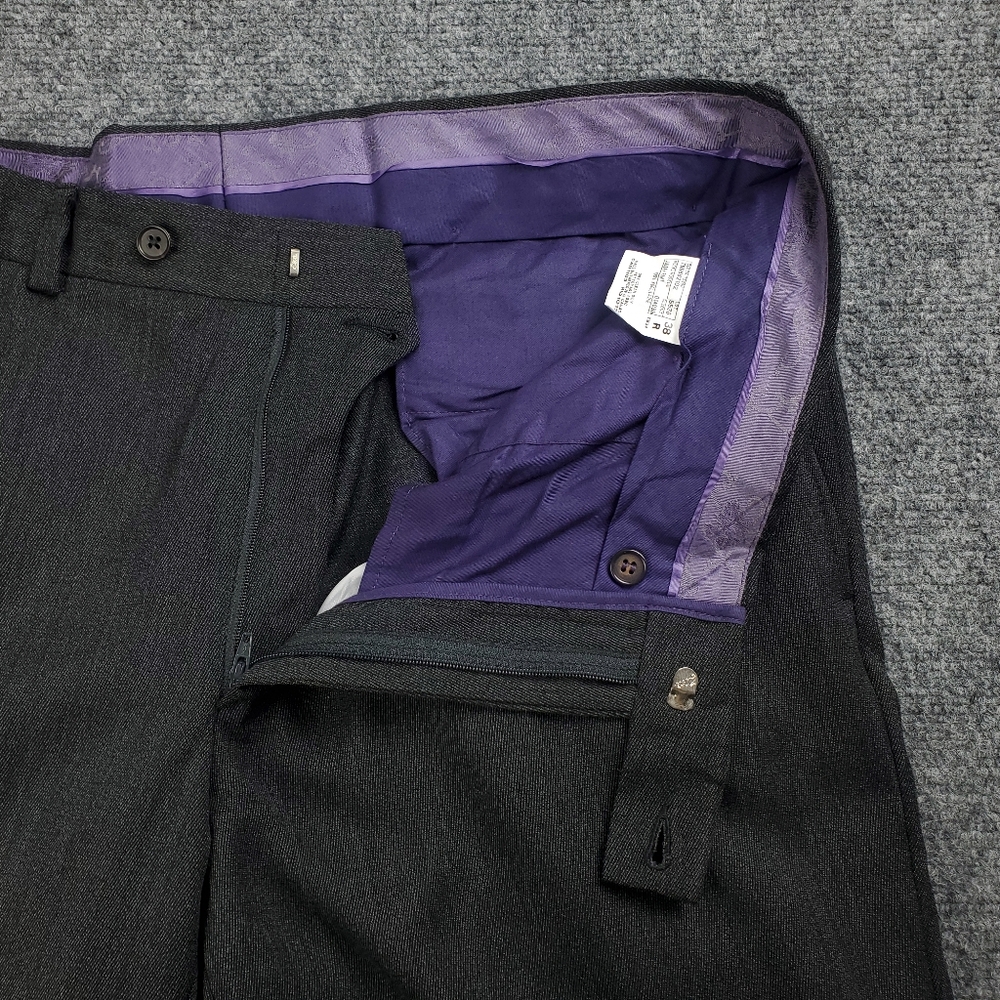 Ted Baker Julian Wool Dress Pants Mens 38R Gray Twill Formal Lightweight Chino - Picture 6 of 14